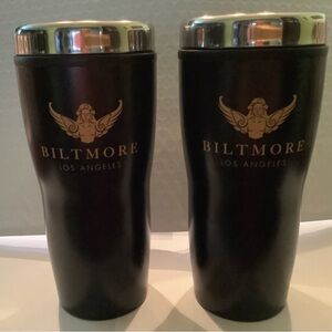 Lot of 2 Biltmore Hotel Los Angeles 100th Anniversary Tumbler Cup Insulated 16oz